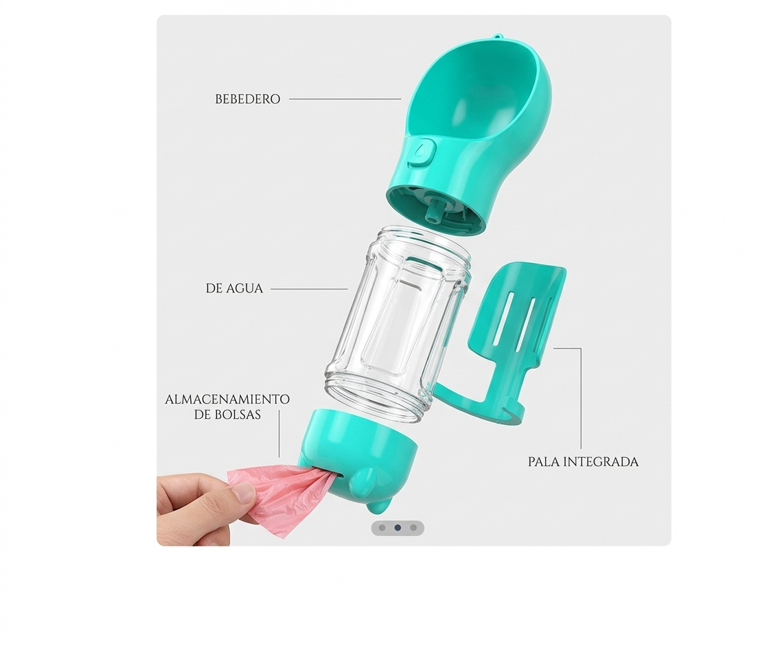 bebedero portátil 4 en 1 para mascotas: hidratación, comedero y almacenamiento en un solo click ideal para viajes y paseos bebedero portátil 4 en 1 para mascotas: hidratación, comedero y almacenamiento en un solo click ideal para viajes y paseos